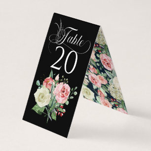 Traditional Victorian Pink Roses on Black Wedding