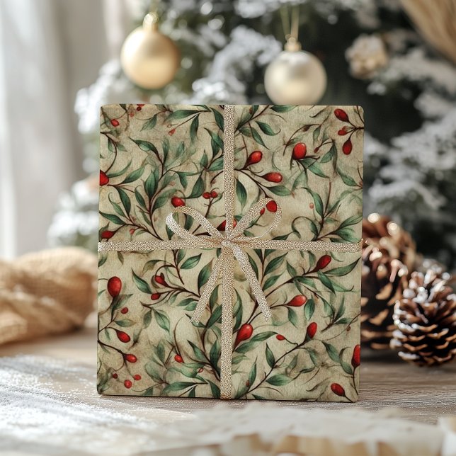 Traditional Vintage Cat Christmas Wrapping Paper (Creator Uploaded)