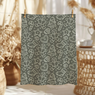 Traditional Vintage Christmas Gingerbread Man Kitchen Towel
