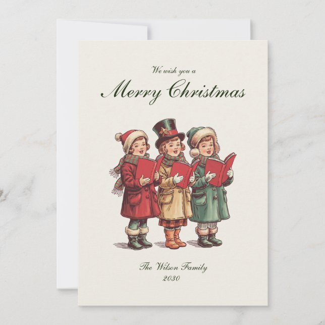 Traditional Vintage Christmas  Holiday Card (Front)