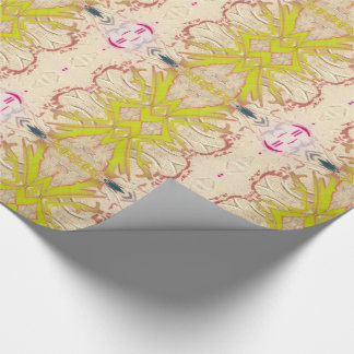 Traditional Vintage Gold Chartreuse Yellow Ribbons Wrapping Paper