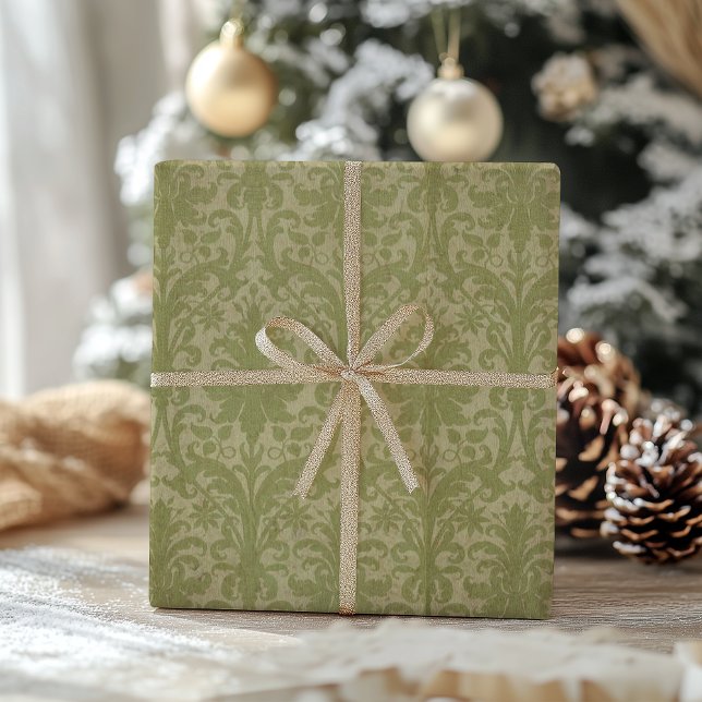 Traditional Vintage Green Christmas Wrapping Paper (Creator Uploaded)