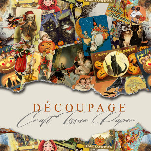 Traditional Vintage Halloween Decoupage Tissue Paper