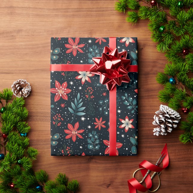 Traditional Vintage Holly Christmas Gift Wrap (Holiday Gift)