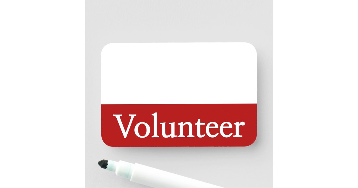 Traditional "Volunteer" Name Tag Zazzle