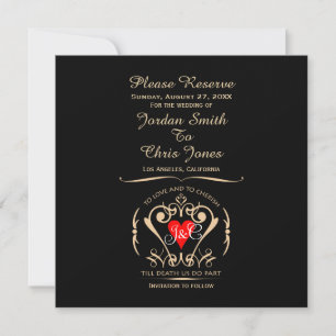 Traditional Vows Save The Date Card