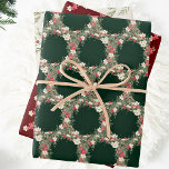 traditional watercolor christmas floral wreath wrapping paper sheet<br><div class="desc">🎁 🎀 Wrapping Paper: Elevate your gift-giving experience with my exclusive wrapping paper adorned with the same enchanting wreath motifs and designs. _____________________________ ***this design is part of a christmas holiday collection*** Discover the timeless allure of my Traditional Elegant Emerald Watercolor Floral Wreath Christmas Collection, where classic christmas emerald green...</div>