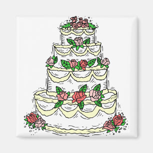 Traditional Wedding Cake Magnet