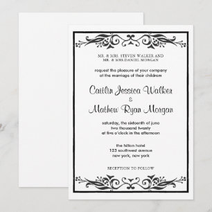 Traditional Wedding Invitation - Flourishes