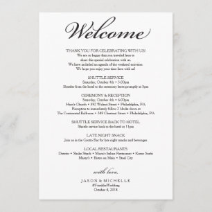 Traditional Wedding Itinerary - Wedding Welcome Program