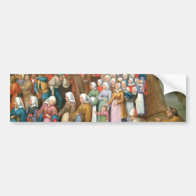 Traditional Wedding Procession (Vintage Art) Bumper Sticker (Front)