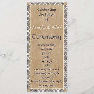 Traditional Wedding Program and Wedding Party Card