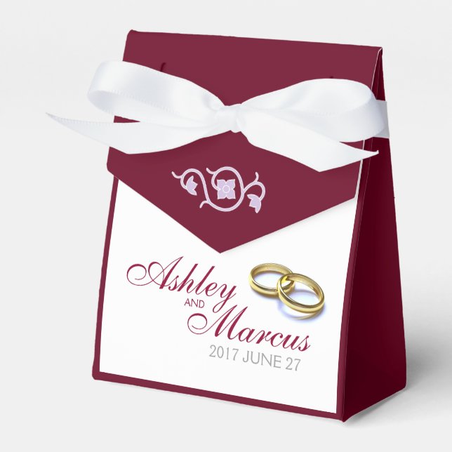 Traditional Wedding Rings Favor Box (Front Side)