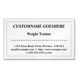 Traditional Weight Trainer Magnetic Business Card