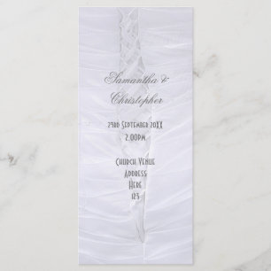 Traditional white wedding church wedding program