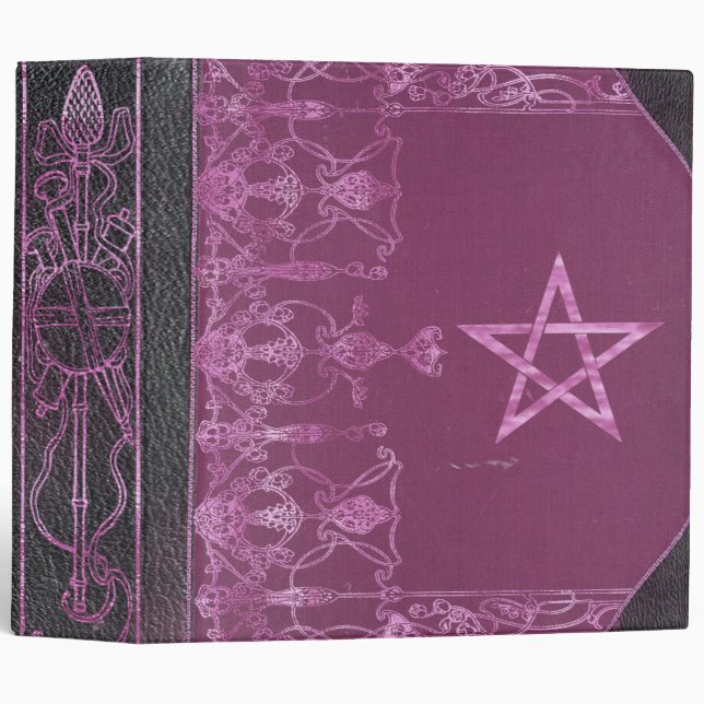 Traditional Wicca Priapic Pink Book of Shadows Binder (Front/Spine)