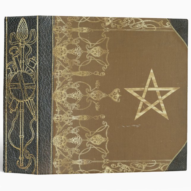Traditional Wicca Priapic Wand Book of Shadows Binder (Front/Spine)