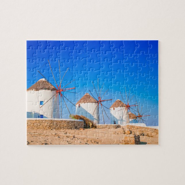 Traditional Windmills on Mykonos Island, Greece Jigsaw Puzzle (Horizontal)