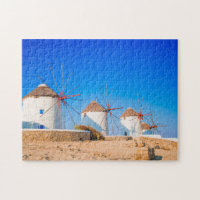 Traditional Windmills on Mykonos Island, Greece