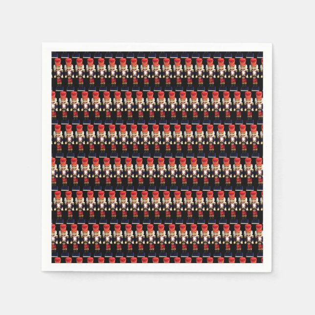 Traditional Wooden Nutcracker Figures Napkin (Front)