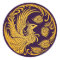 Traditional Yellow Phoenix Circle on Purple
