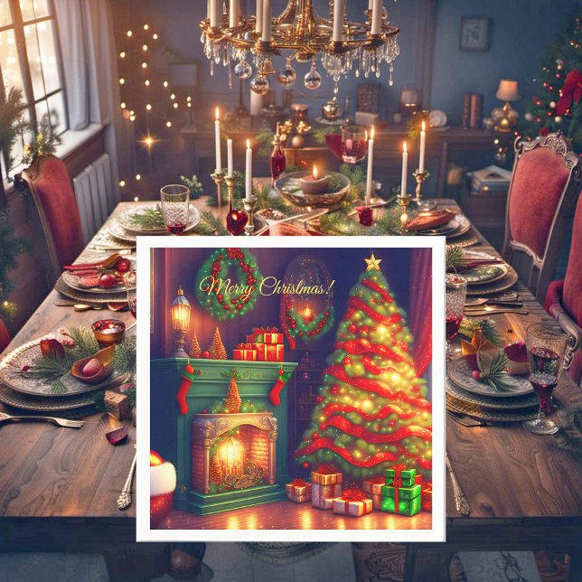 Traditionally Vintage style Christmas tree  Napkin (Creator Uploaded)
