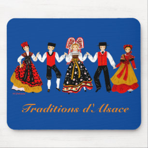 Traditions d'Alsace, France Mouse Pad