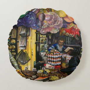 Traditions of Ancient Commerce, Jerusalem Round Pillow
