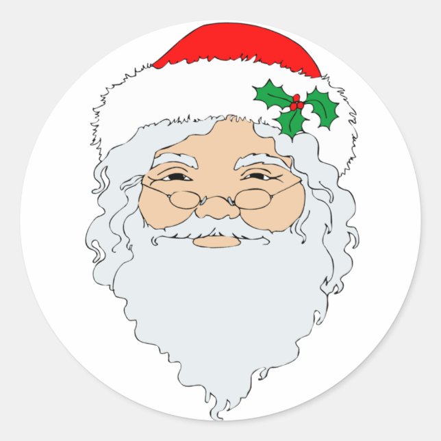 Traditonal Santa Christmas Season Design Stickers (Front)