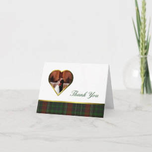 Traditonal Stuart Plaid Heart Photo Carte de remer