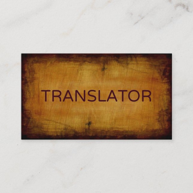 Traducteur Carte de visite brossé antique (Devant)