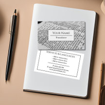 Traducteur de typographie moderne Carte de visite