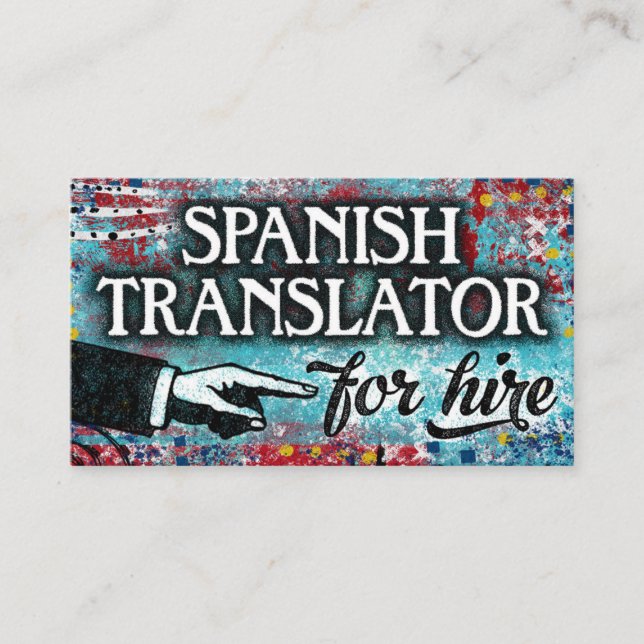 Traducteur Espagnol Pour Location Carte de visite  (Devant)