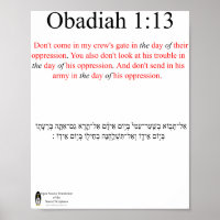 Traduction Open Source Obadiah 1:13 Affiche
