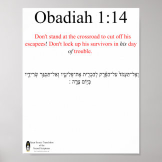 Traduction Open Source Obadiah 1:14 Affiche