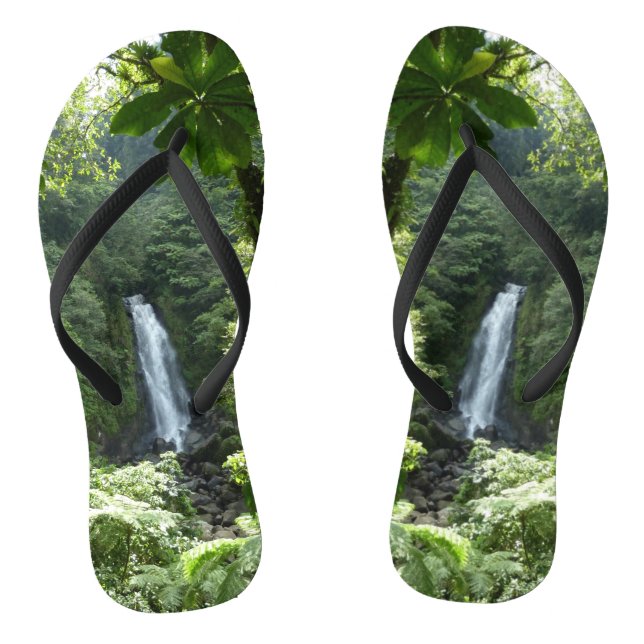 Trafalgar Falls Tropical Rainforest Photography Flip Flops (Footbed)