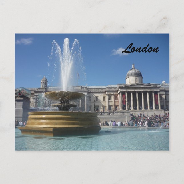 trafalgar fountain postcard (Front)