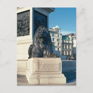 Trafalgar Square Lion, London UK Postcard