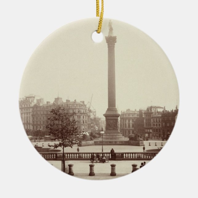 Trafalgar Square, London (sepia photo) Ceramic Ornament (Front)