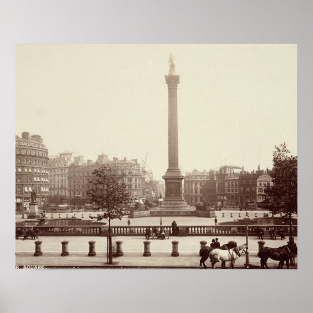 Trafalgar Square, London (sepia photo) Poster (Front)