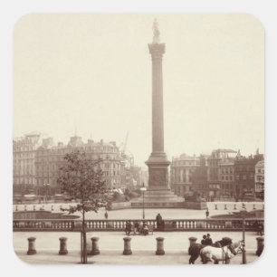 Trafalgar Square, London (sepia photo) Square Sticker