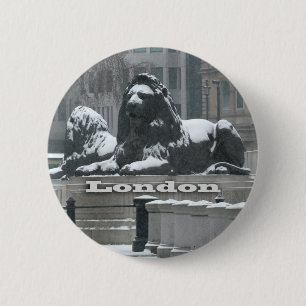 Trafalgar Square London - Snow 2 Inch Round Button