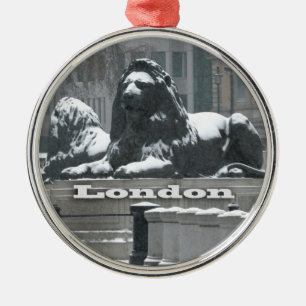 Trafalgar Square London - Snow Metal Ornament