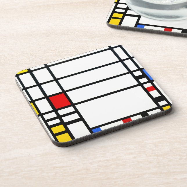Trafalgar Square - Piet Mondrian - Modern Art Coaster (Left Side)