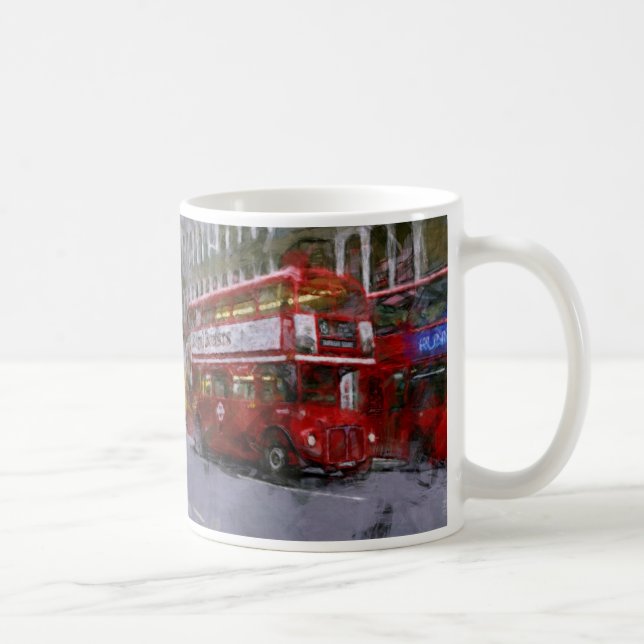 Trafalgar Square Red Double-decker Bus, London, UK Coffee Mug (Right)