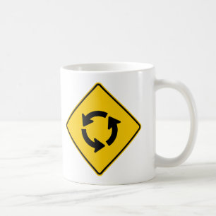Traffic Circle Highway Sign Coffee Mug