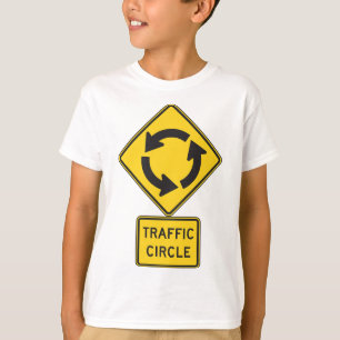Traffic Circle Road Sign Yellow Diamond T-Shirt