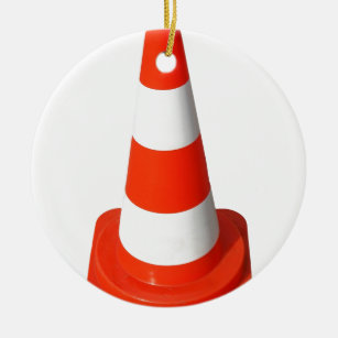 Traffic cone ceramic ornament