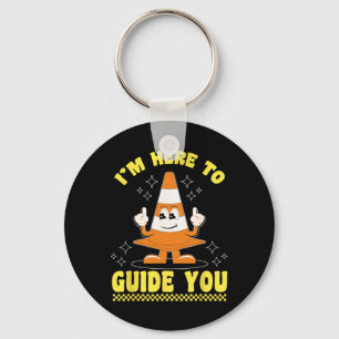 Traffic Cone Halloween Costume I'm Here To Guide Y Keychain