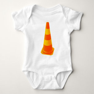 Traffic Cone with Yellow Stripes Baby Bodysuit